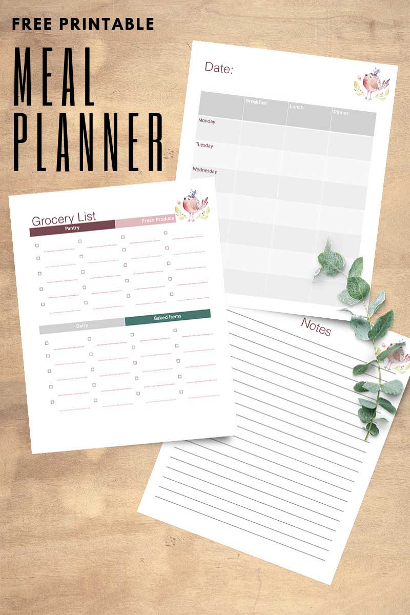 Download your free meal planner printable today