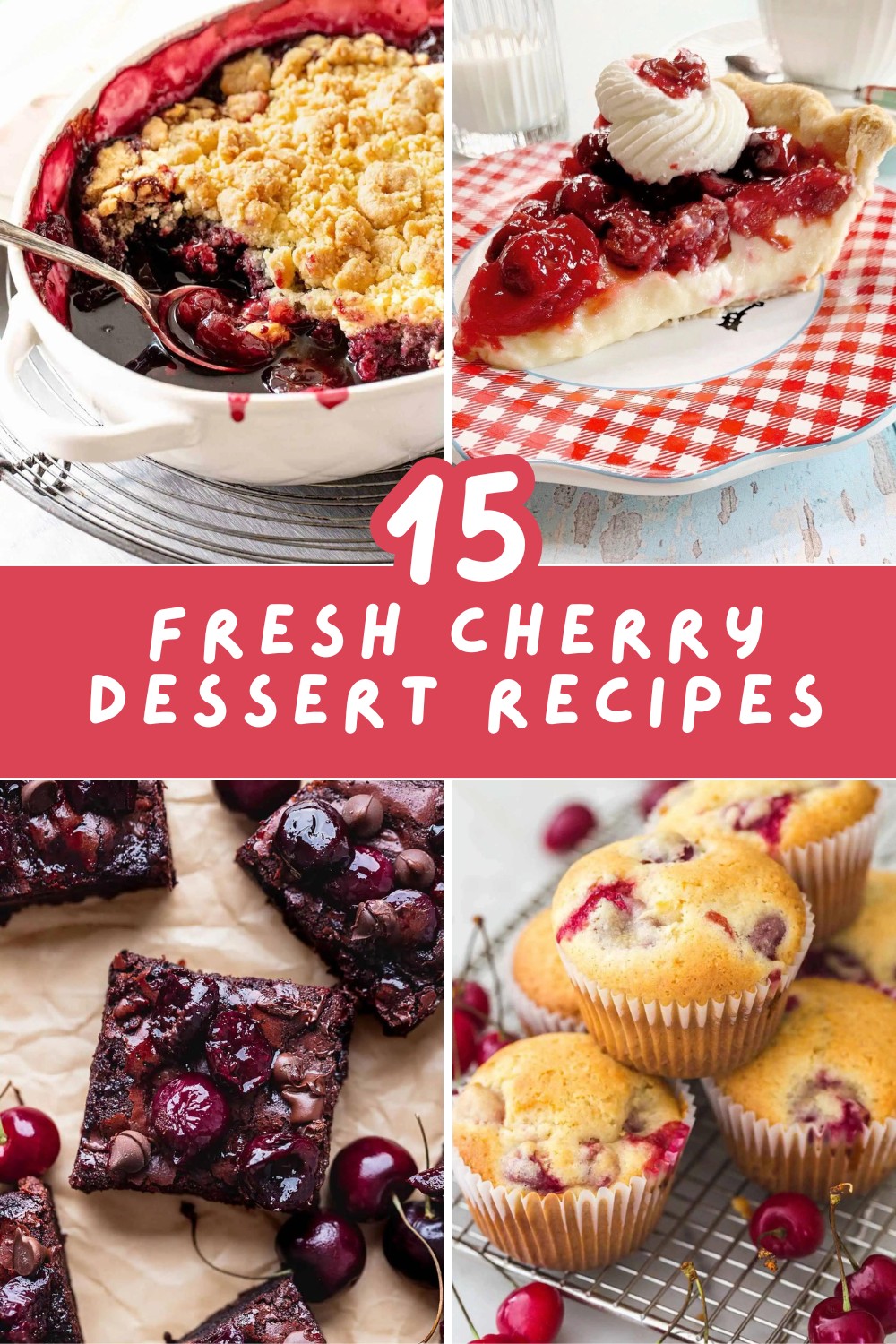 Indulge in the deliciousness of fresh cherries with these 15 easy dessert recipes! From classic cherry pie and muffins to delectable cherry tart, loaf cake, and custard pie, there's something to satisfy every sweet tooth. Perfect for cherry lovers! 🍒✨ #CherryDesserts #FreshCherryRecipes