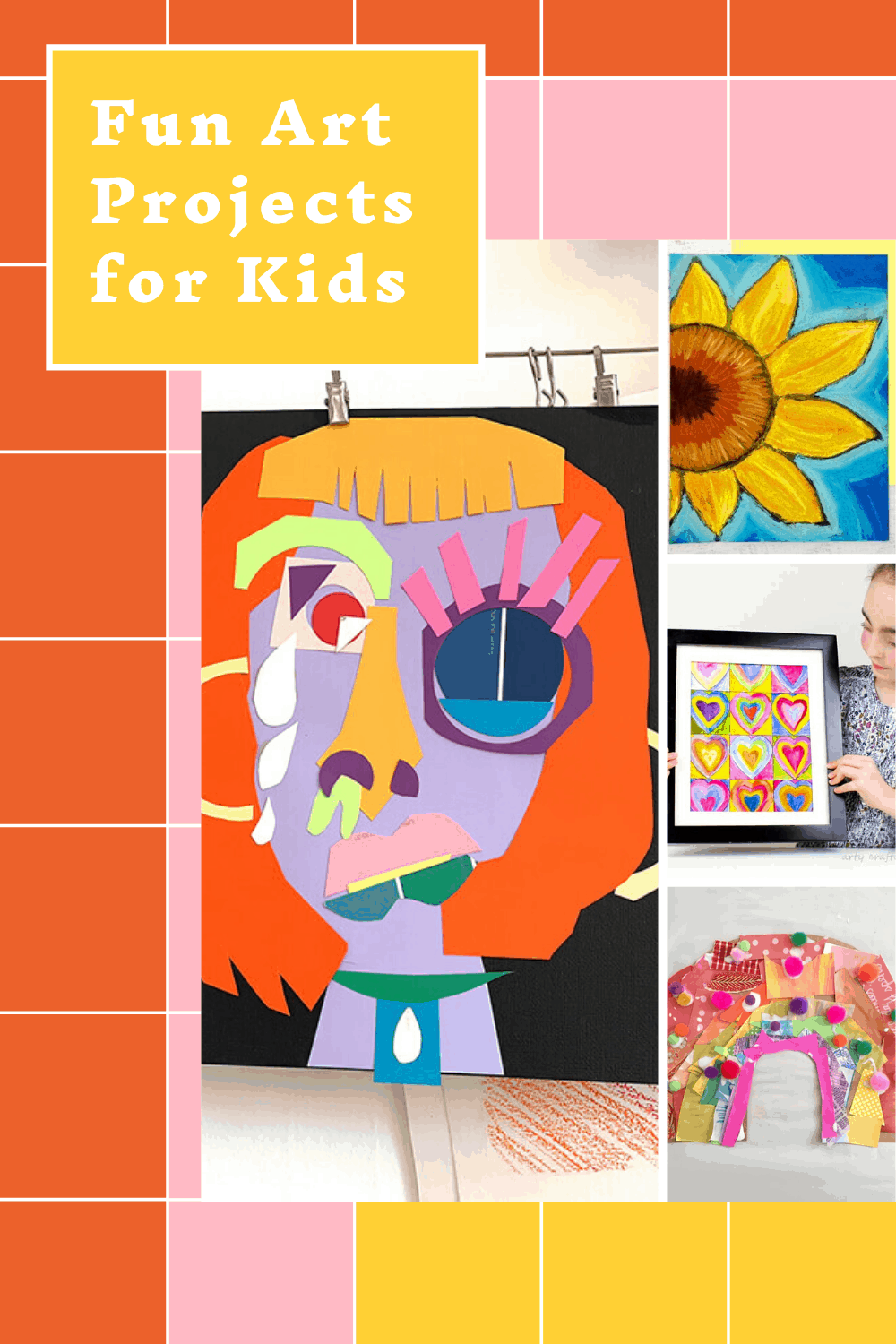 How fun are these art projects for kids! Inspired by Monet and Picasso with plenty of painting, collage and drawing fun for kids of all ages to enjoy!