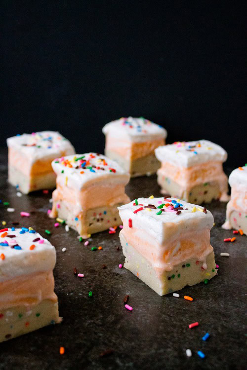 Orange Creamsicle Funfetti Cookie Dough Bars