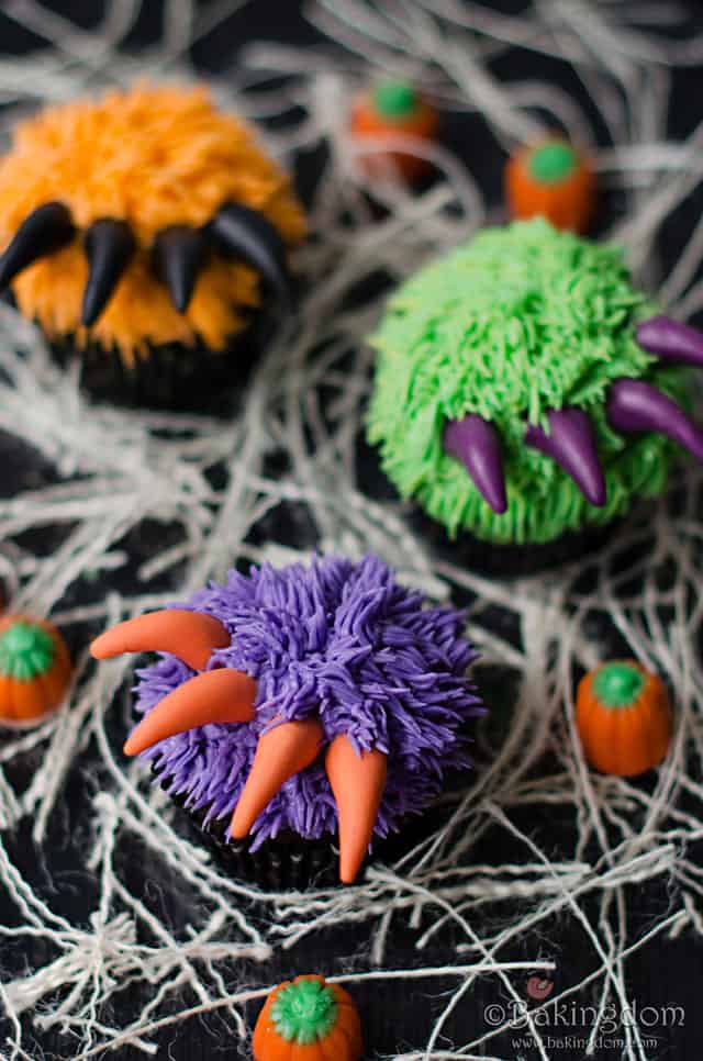 Creepy and Cute Monster Claw Cupcakes