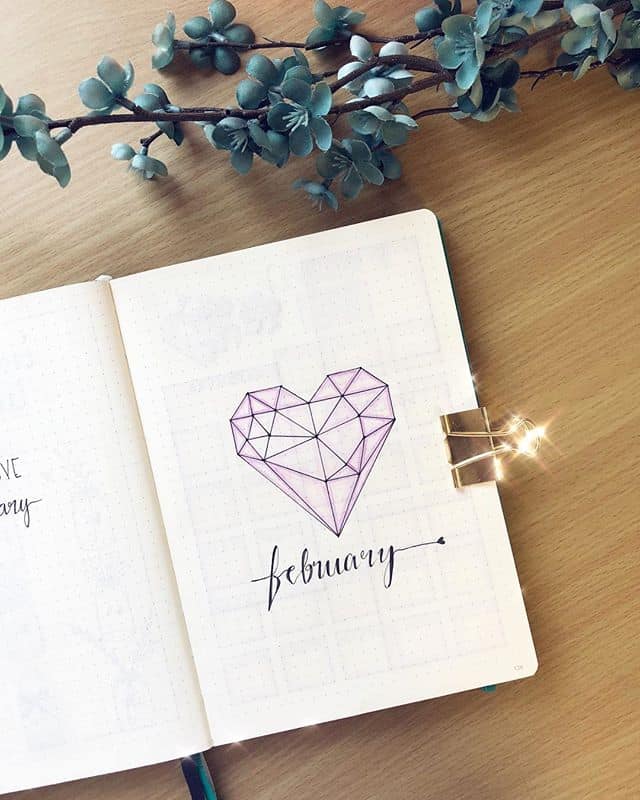 Geometric Heart Bullet Journal Cover Page