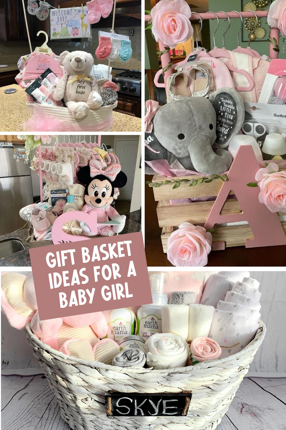 DIY Baby Girl Gift Baskets – Get inspired with these DIY baby girl gift basket ideas! Filled with pastel colors, plush toys, baby care products, and customized items, these baskets make the perfect present for a new baby and parents-to-be.