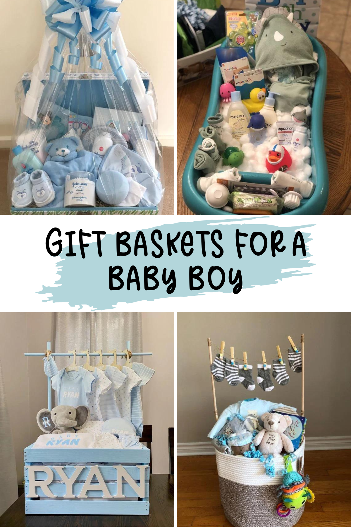 Create a memorable and unique baby boy gift basket with these inspiring ideas! From cute clothes hangers to playful bath toy sets, there's something for every new parent in these charming and practical baby shower gifts. #DIYGiftBasket #BabyGiftIdeas #BabyBoyBasket