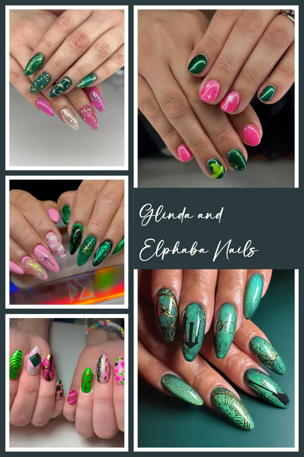 Glinda and Elphaba Nails for Wicked Fans 💅💖💚 Whether you’re Team Glinda or Team Elphaba, these nail ideas are pure Oz magic! Perfect for the Wicked: For Good movie premiere. #GlindaAndElphabaNails #WickedThemedNails #WickedMovie #NailInspo