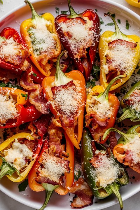 Need an appetizer that wows? Our 3 Cheese & Bacon Stuffed Mini Sweet Peppers are your answer! ?✨ Bursting with flavor and ready in a flash, they're the perfect party snack or cozy night-in treat. #Yummy #FastRecipes