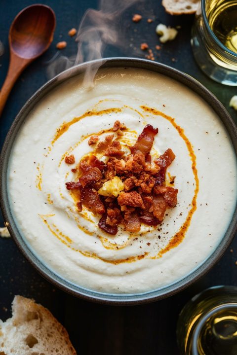 Looking for a soup that's both cozy and refined? Try our Cauliflower & Goat Cheese Soup! The cauliflower's subtle taste is elevated by creamy goat cheese, creating a dish that's satisfying and chic. Perfect for impressing guests or treating yourself! ?? #ComfortFood #GlutenFreeEats