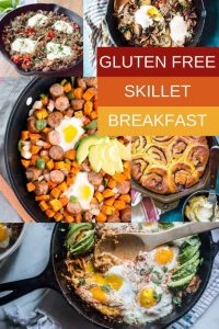 Many of these gluten free skillet breakfast ideas are also Paleo, Keto and Whole30 compliant.
