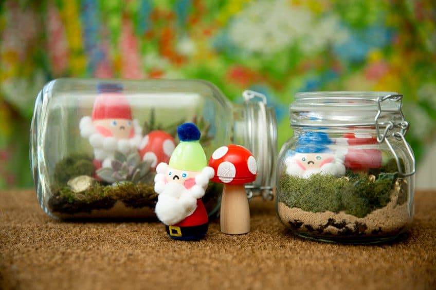 DIY Gnome Terrarium with Plastic Easter Eggs
