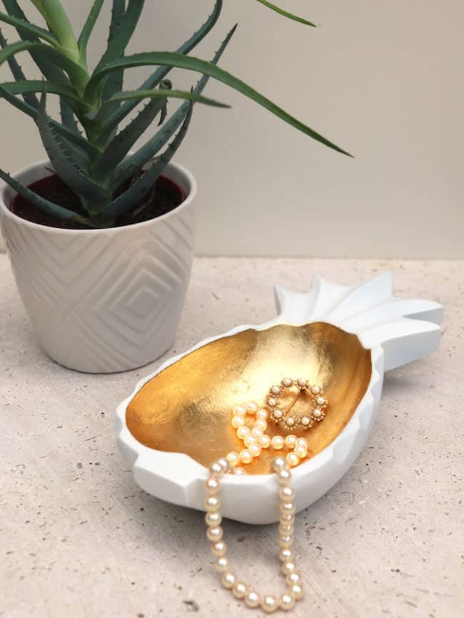 Gold Leaf Pineapple Catch All Bowl