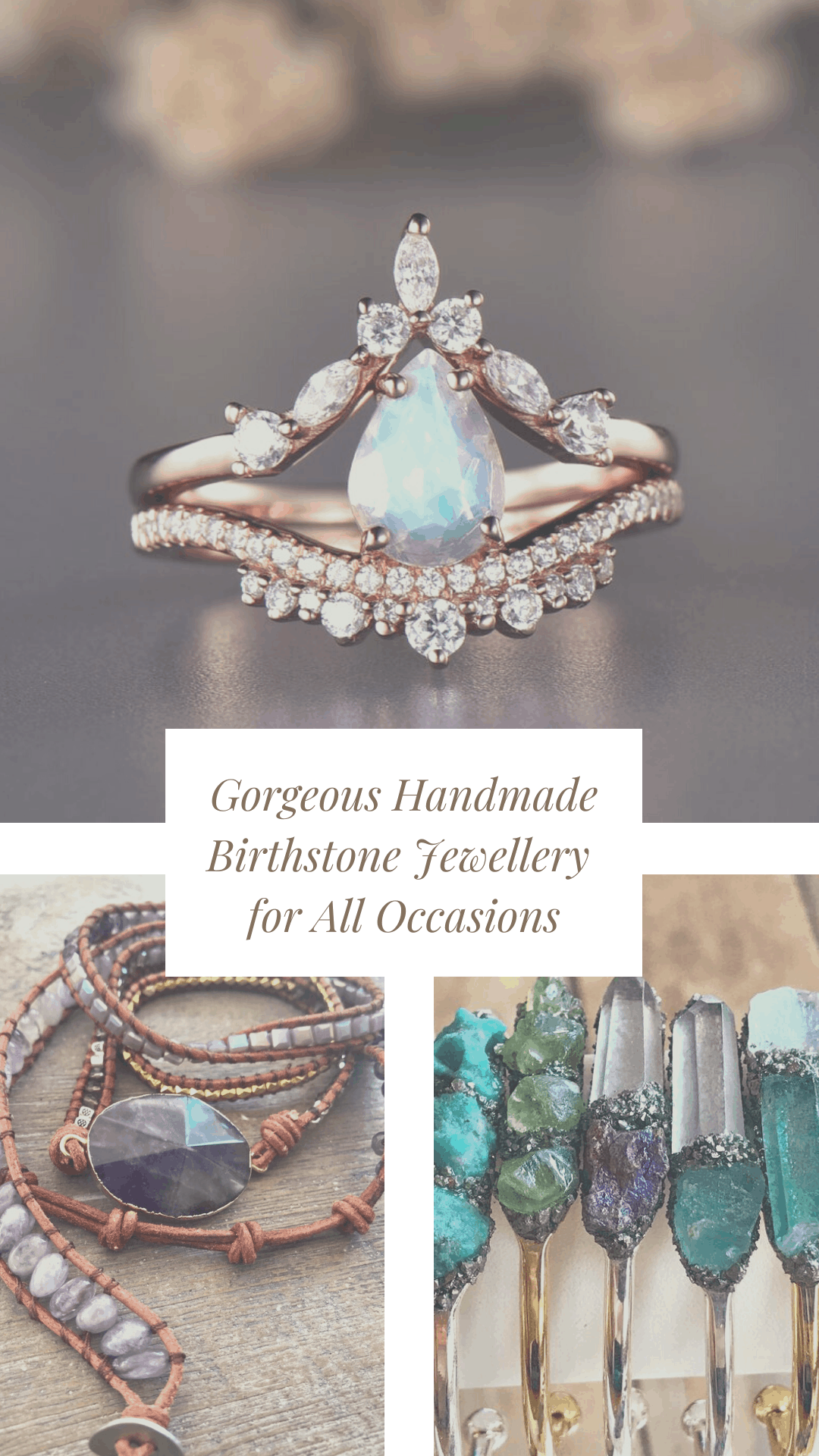 These handmade birthstone jewellery pieces are just gorgeous! They make wonderful gifts for the women in your life. Oh and the engagement rings are breathtaking!