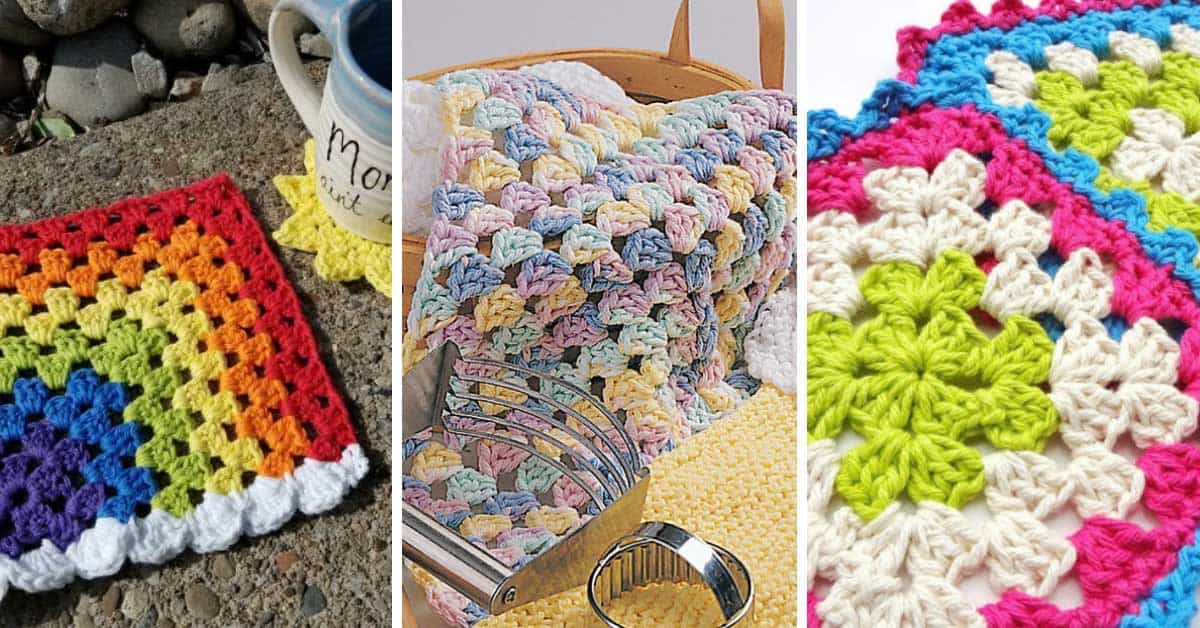 Granny Square Dishcloth Patterns {Perfect for beginners!}