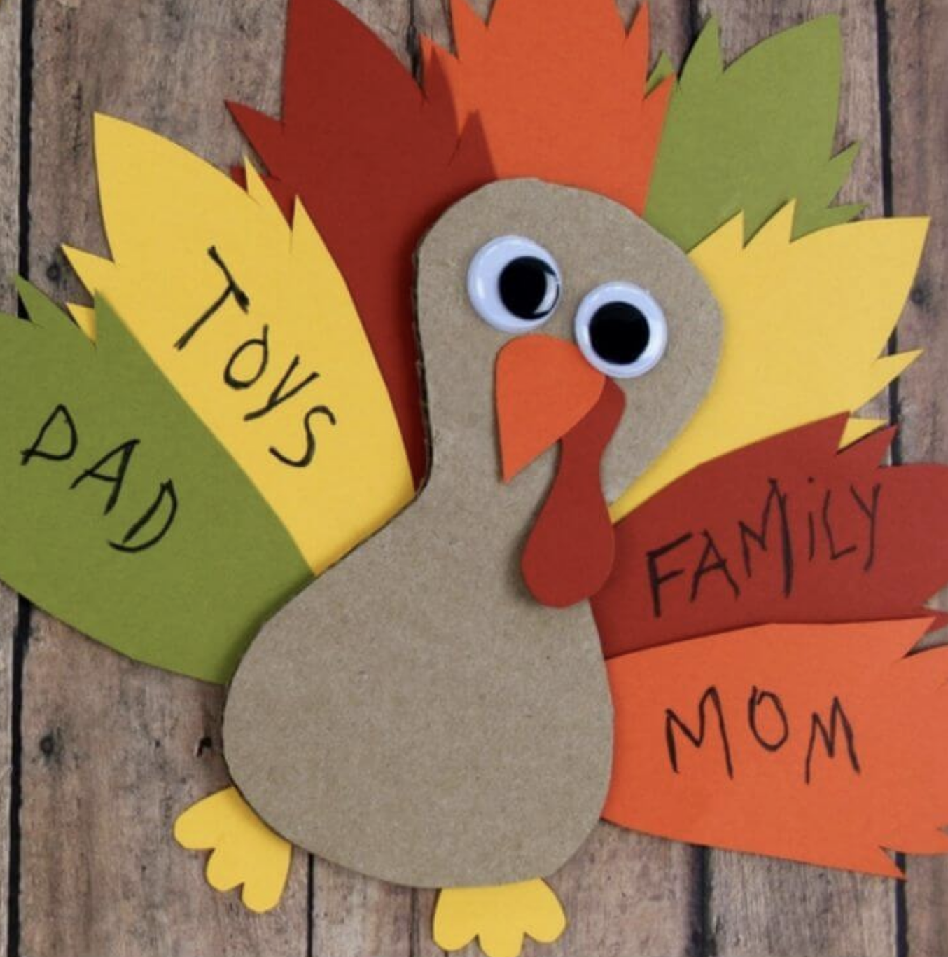 Transform ordinary cardboard into a meaningful keepsake with this adorable thankful turkey! Kids can write or draw what they’re grateful for on the turkey’s feathers, making it a thoughtful and fun activity. This craft is simple to set up, making it perfect for toddlers and preschoolers.