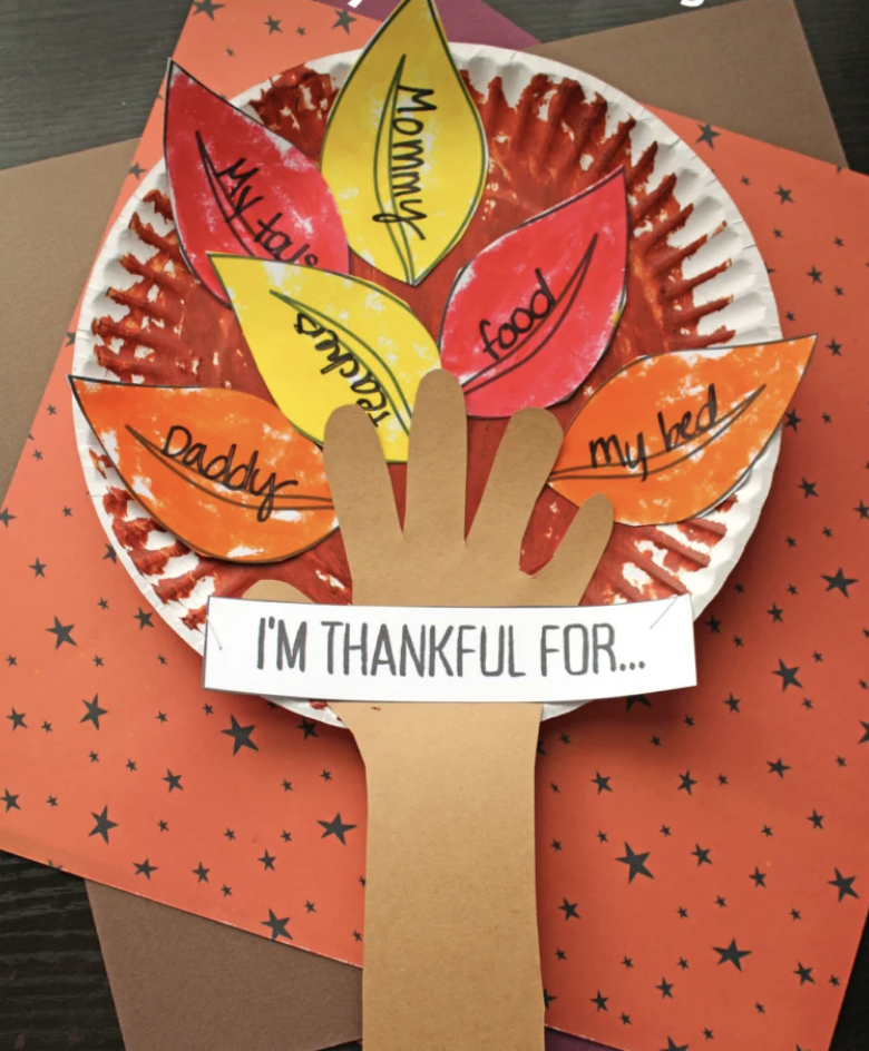 Little hands make big memories! This version of a thankful tree uses kids’ handprints for the leaves, giving it a personal touch. It’s an easy and sentimental craft idea for toddlers and preschoolers that parents will cherish for years.