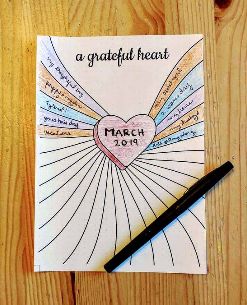 Grateful Heart Gratitude Printable
