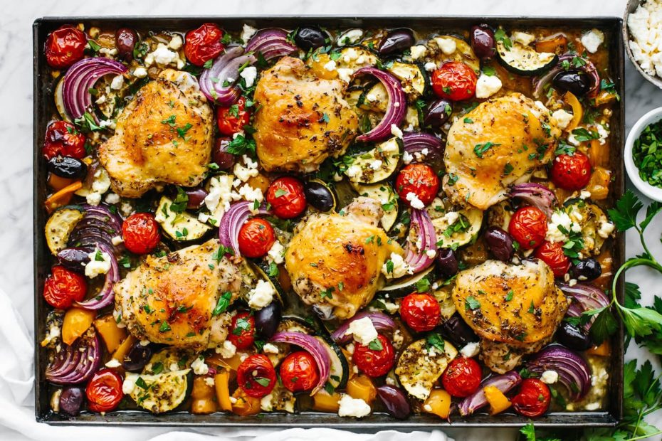 This Green Sheet Pan Chicken is just one of a whole month of delicious and easy Chicken Dinner Recipes