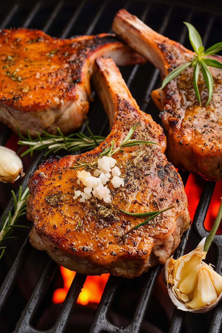 Enjoy the ultimate summer BBQ with these juicy herb-rubbed pork chops! 🌟 The herb rub is customizable with herbs from your garden or pantry, bringing a fresh, flavorful twist to your grill. 🌿🍖 Gather your friends and family for a mouthwatering feast! #GrillMaster #SummerVibes