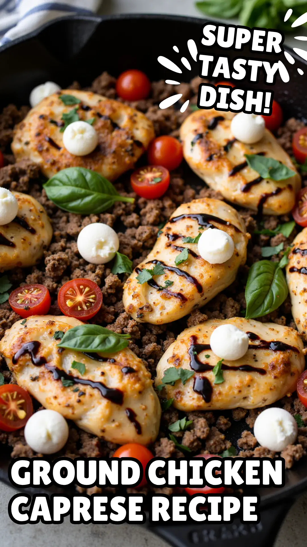 This Ground Chicken Caprese Skillet is fast, fresh, and full of bold Italian flavor.
