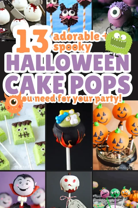Looking for fun and easy Halloween cake pop ideas? These spooky-cute treats are perfect for party tables and school bake sales—plus, you can make them from scratch, a box mix, or even donut holes! #HalloweenCakePops #HalloweenDesserts #KidsPartyIdeas #BakeSaleTreats #HalloweenFun
