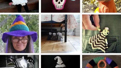 15+ Cute and Creepy Halloween Crochet Projects {Wreaths, Blankets and Costumes You’ll Love!}