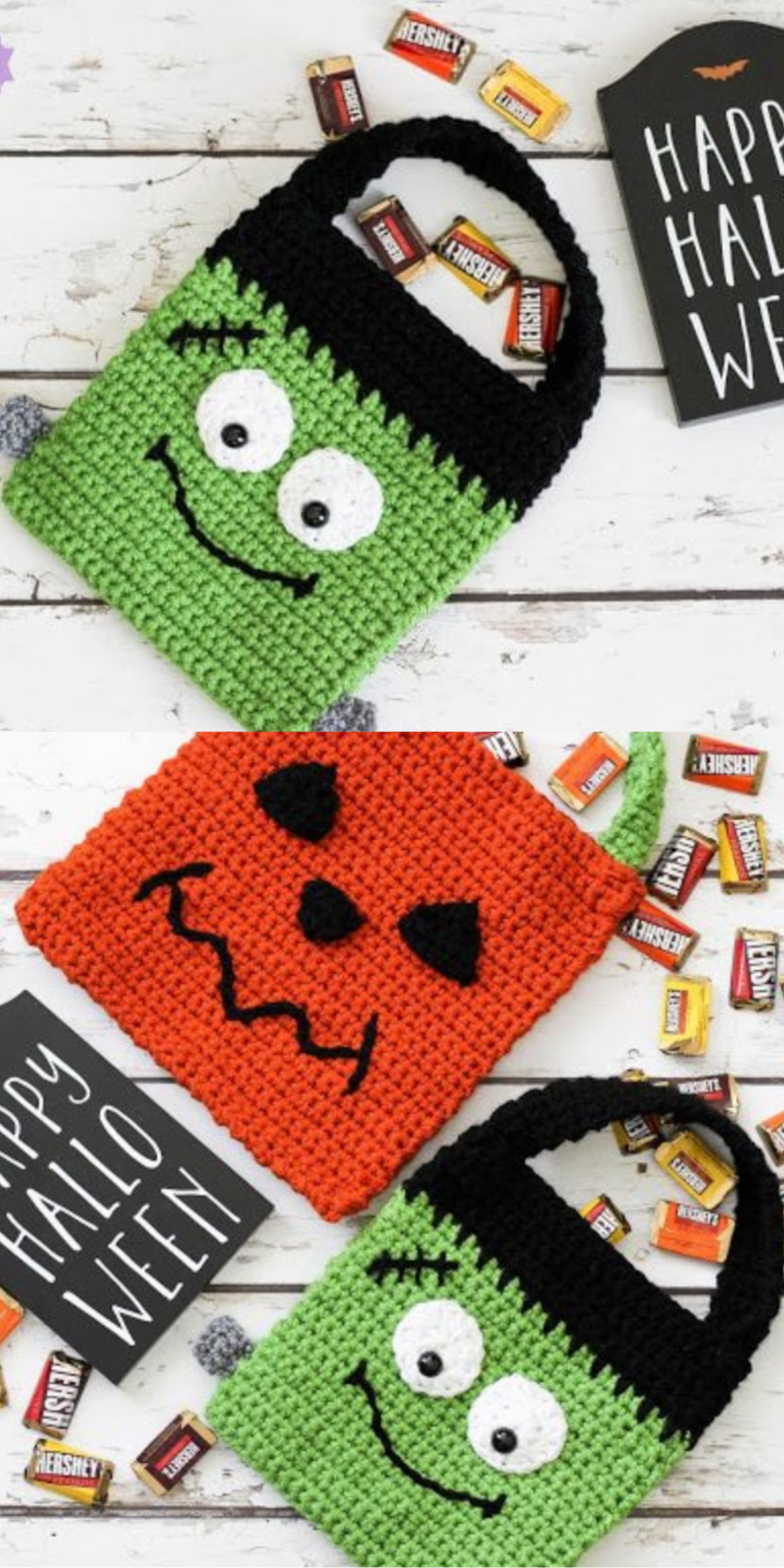 If you're all about the friendly frights, here is a cute monster for your little ones to gather candy in.