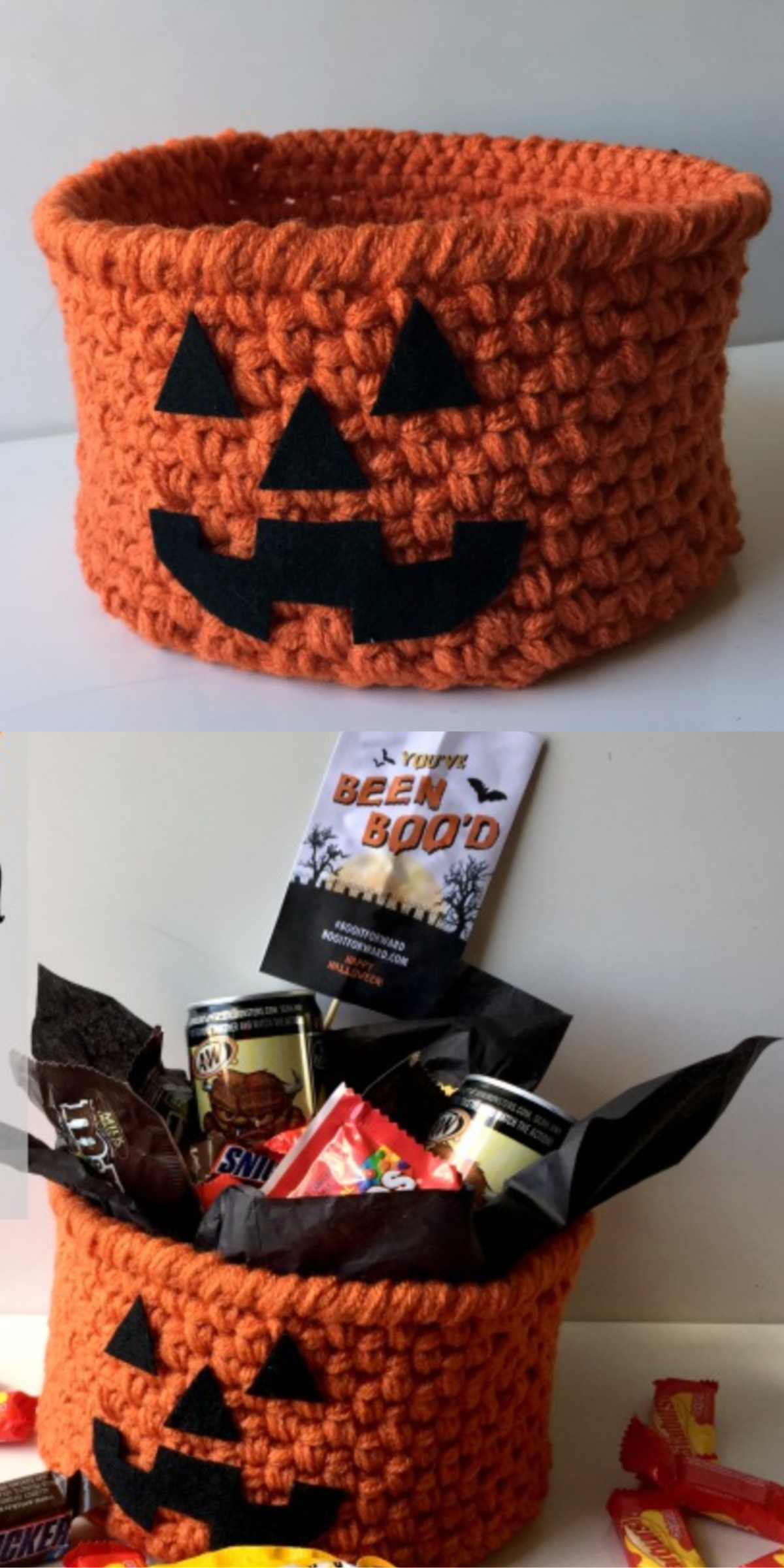 Boo your neighbors this Halloween by leaving a basket of treats on their doorstep!