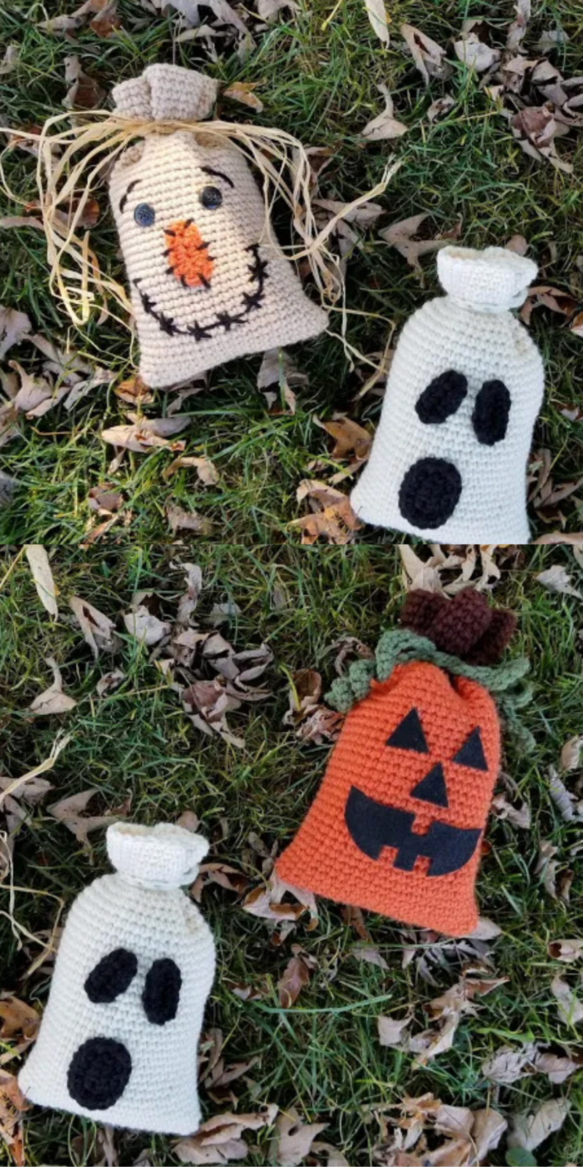 You could hang these bags on your Halloween tree or fill them with treats to Boo the neighbors.