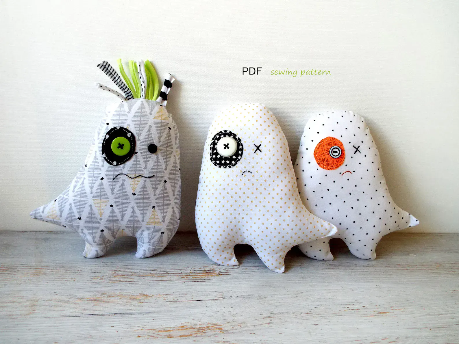 These quirky little ghost rag dolls are more cute than creepy—and they’re the perfect size for Halloween crafting fun. 👻 Each ghost measures about 7 x 5.5 inches, with a hand-embroidered face that gives them loads of personality. The PDF pattern includes seam allowance, clear directions, and is great for anyone with basic machine sewing skills. One happy reviewer praised the seller’s excellent instructions and creativity (and even gave them an “AAAA+++++++” rating!). Sew up a whole ghostly gang in different fabrics and you’ll have instant Halloween décor—perfect for scattering on shelves, gifting to friends, or even making into a playful set of handmade party favors. 🎃