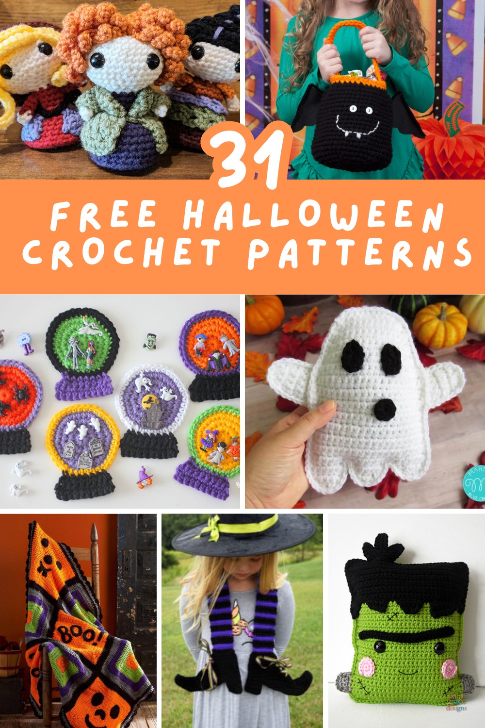 Embrace the Halloween spirit with 31 free crochet patterns! Craft Frankenstein ragdolls, cute bat toys, festive wreaths, cozy blankets, and delightful treat bags. Perfect for decorating your home and gifting handmade Halloween goodies. 🦇✨ #HalloweenCrochet #FreePatterns