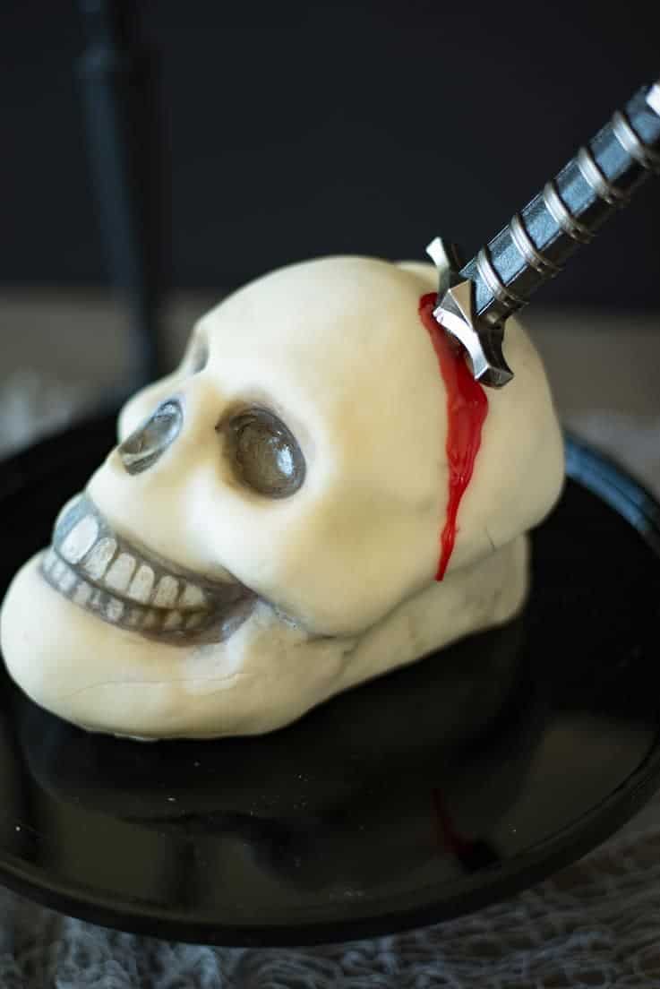 Halloween Skull and Dagger Cake