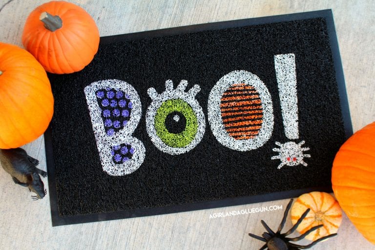 Boo! Halloween Doormat with Free SVG File