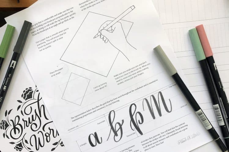 Learning Journal Lettering Bullet Journal Lettering Worksheet {Make your journal look pretty!}