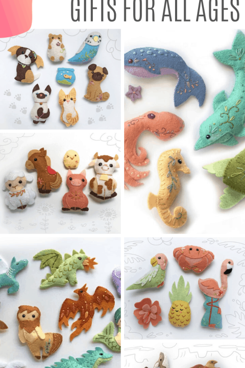 Oh my! SO many beautiful handmade felt toys! These patterns are easy to follow and make great gift ideas for baby showers, birthdays and Christmas!