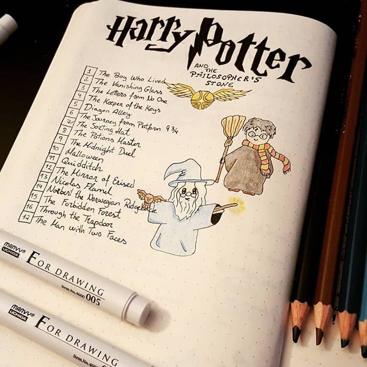 Harry Potter Bullet Journal Reading Log