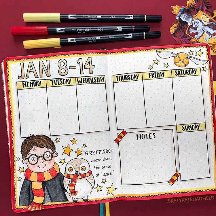 Harry Potter Bullet Journal Inspiration {Layouts that are totally magical!}