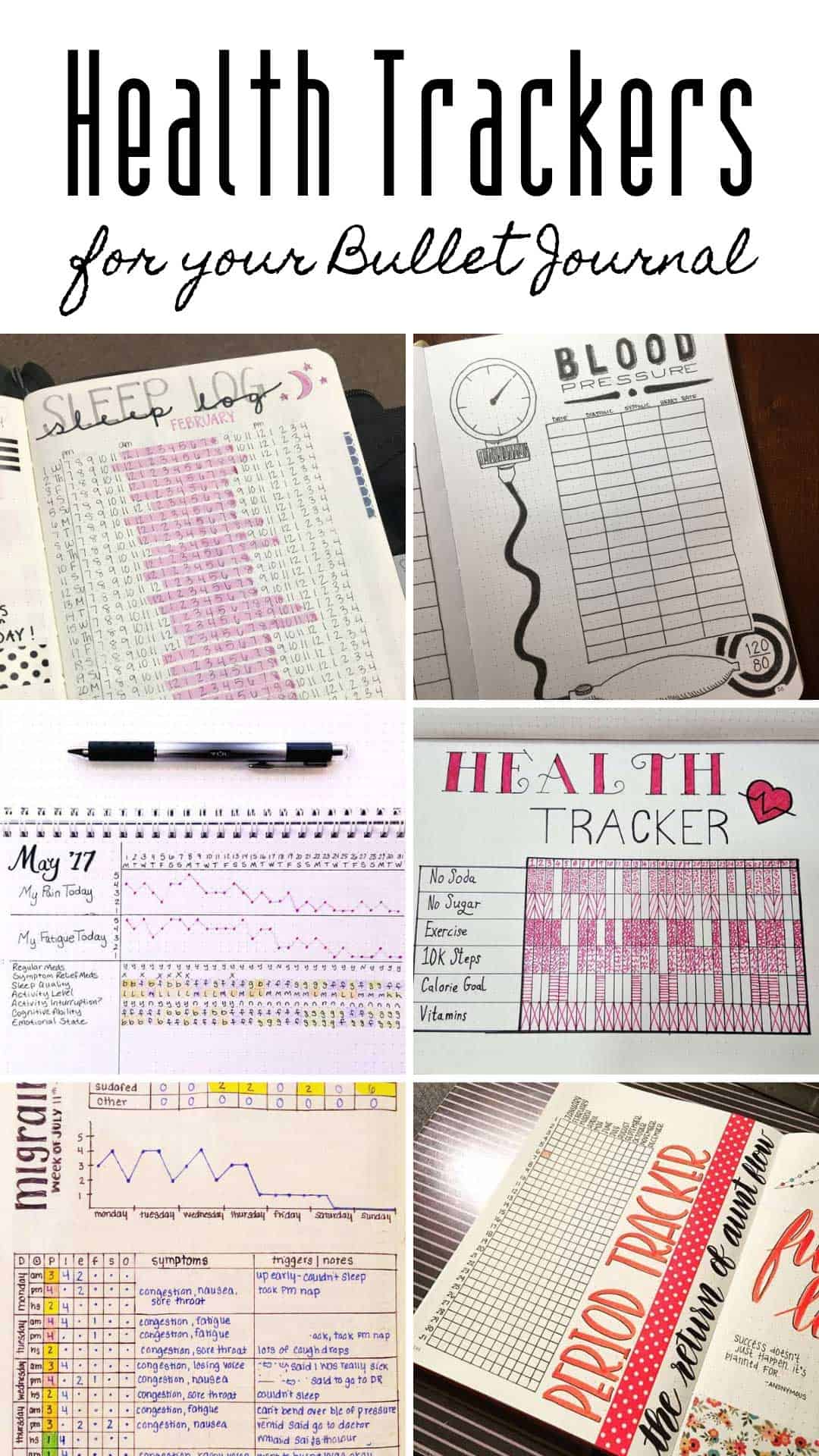 It's time to start putting your wellness first with these health trackers for your bullet journal
