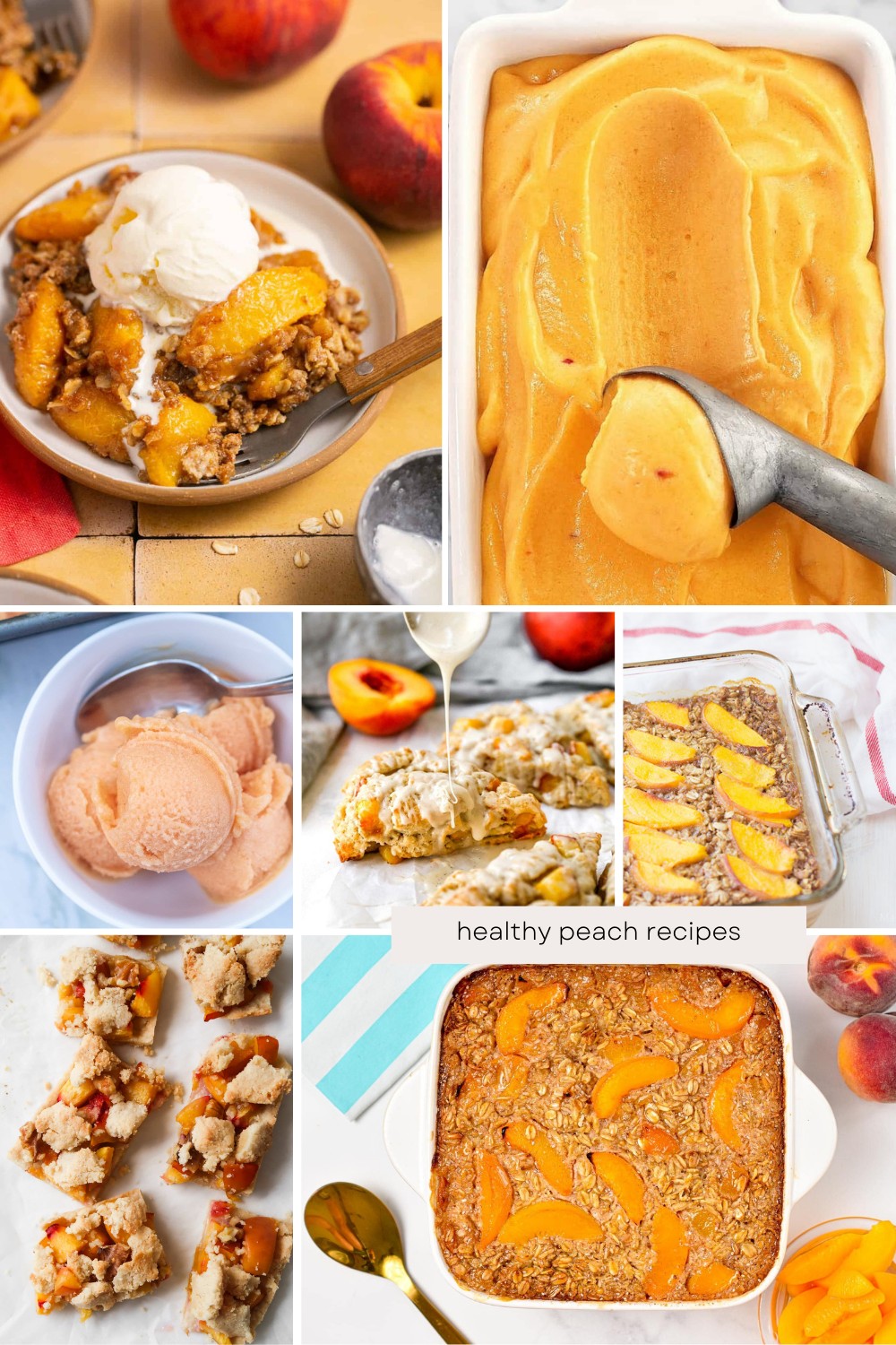 🌟🍑 Discover the magic of peaches with these 10 healthy recipes! From comforting Peach Pecan Baked Oatmeal to refreshing Peach Sorbet and delicious Peach Scones, there's something for everyone. Dive into peachy goodness! 🍑🌟 #PeachRecipes #HealthyEating #SummerTreats