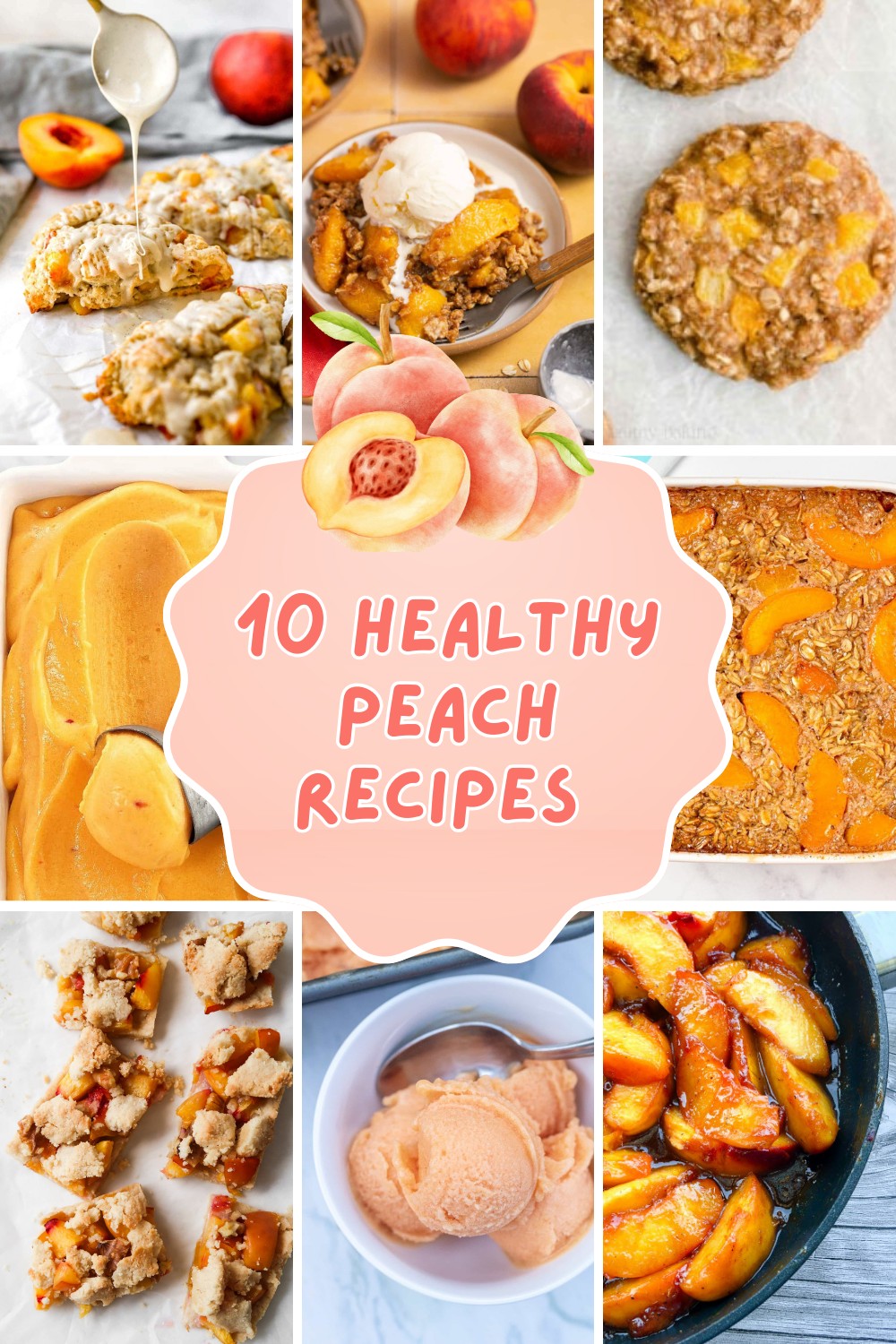 🍑✨ Don’t miss these delicious and healthy peach recipes perfect for any occasion! Start your day with Peach Pecan Baked Oatmeal, cool off with Peach Sorbet, and enjoy a delightful treat with Peach Scones. Healthy and tasty never looked so good! 🍑✨ #HealthyRecipes #PeachLovers #SummerEats