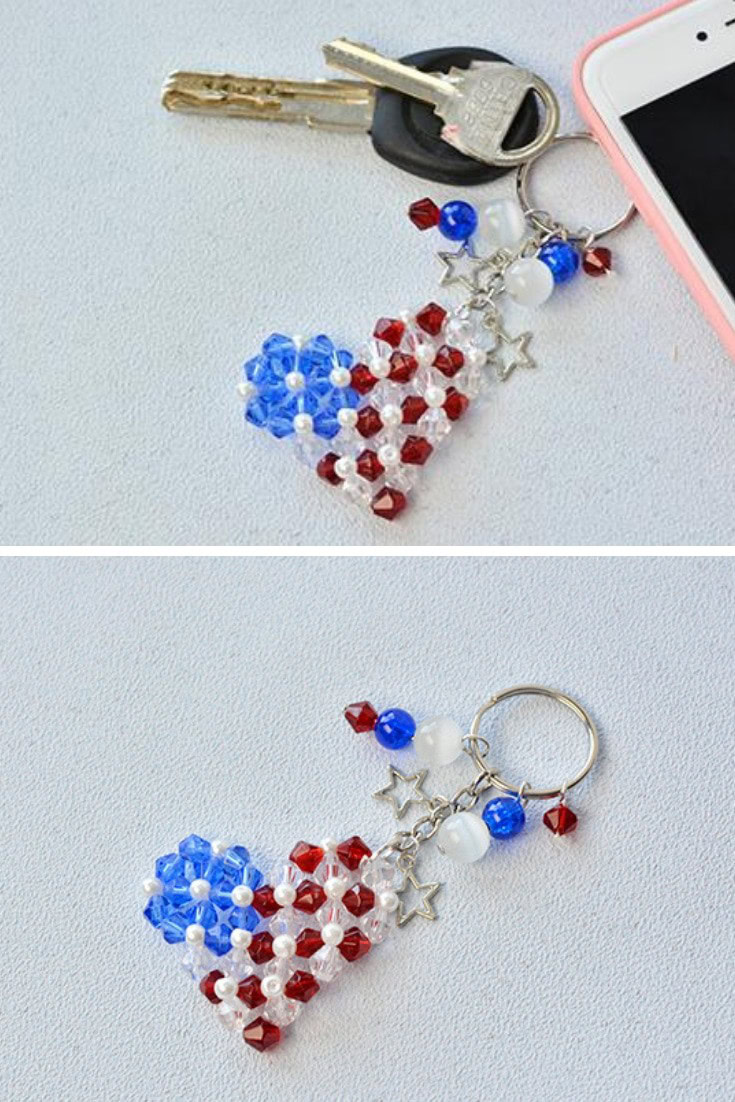 Heart Beading Key Ring