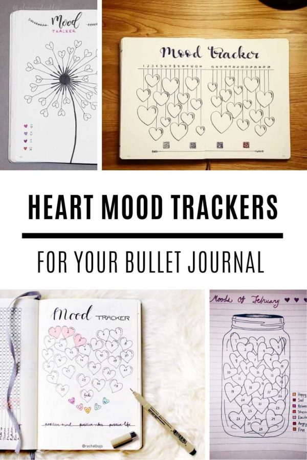 Loving these heart mood tracker bullet journal spreads! Perfect for Valentines!
