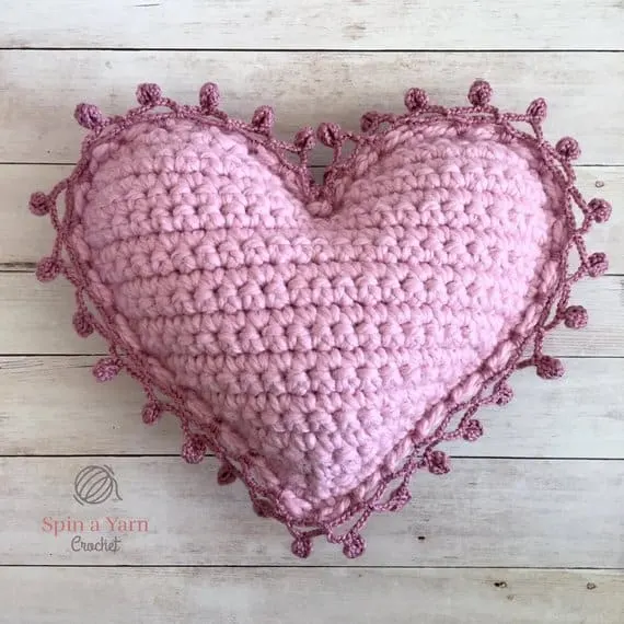 Heart Pillow Crochet Pattern