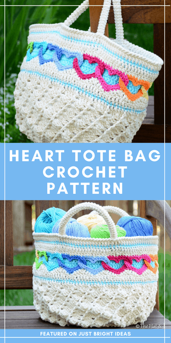 Crochet Heart Tote Bag 