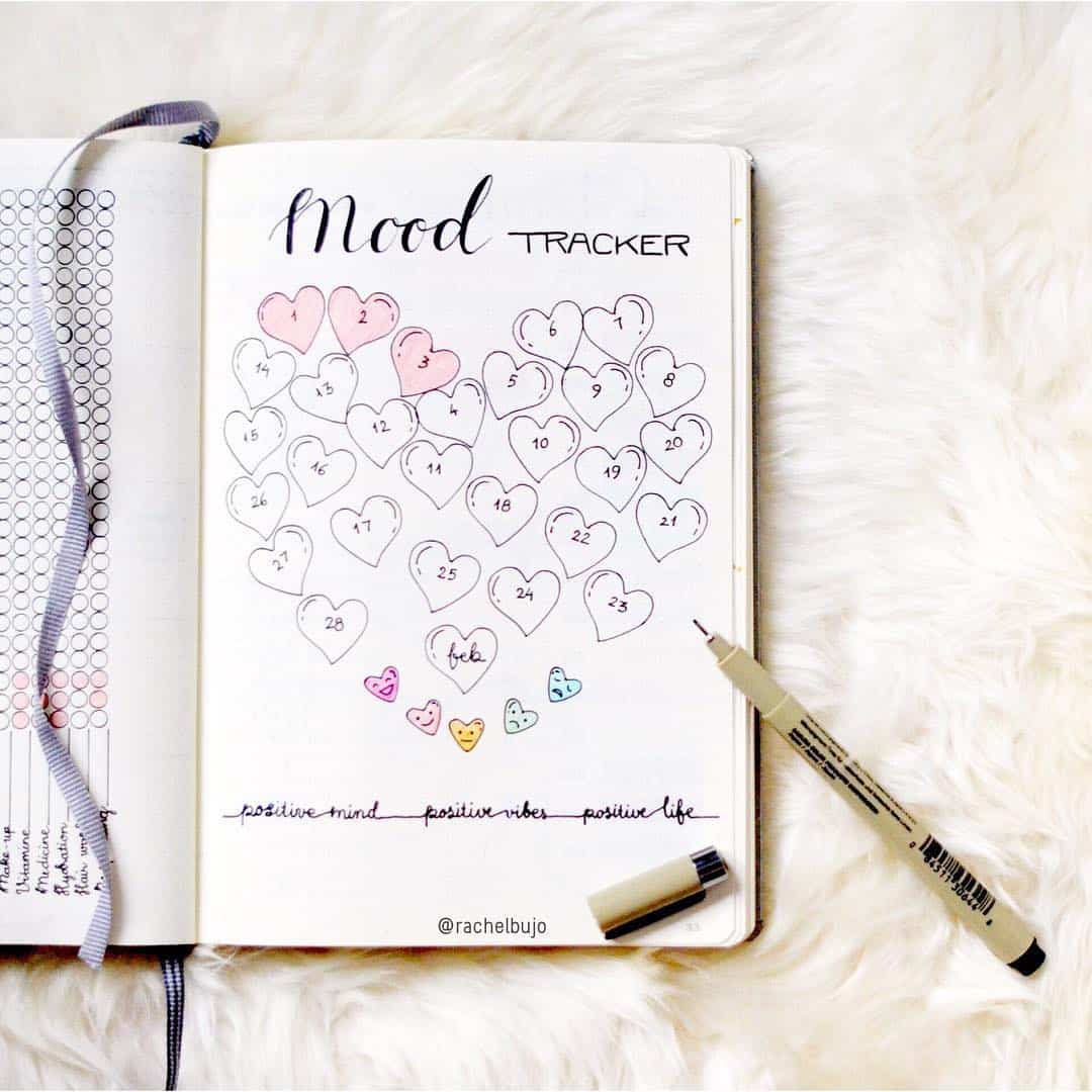 Heart shaped hearts mood tracker