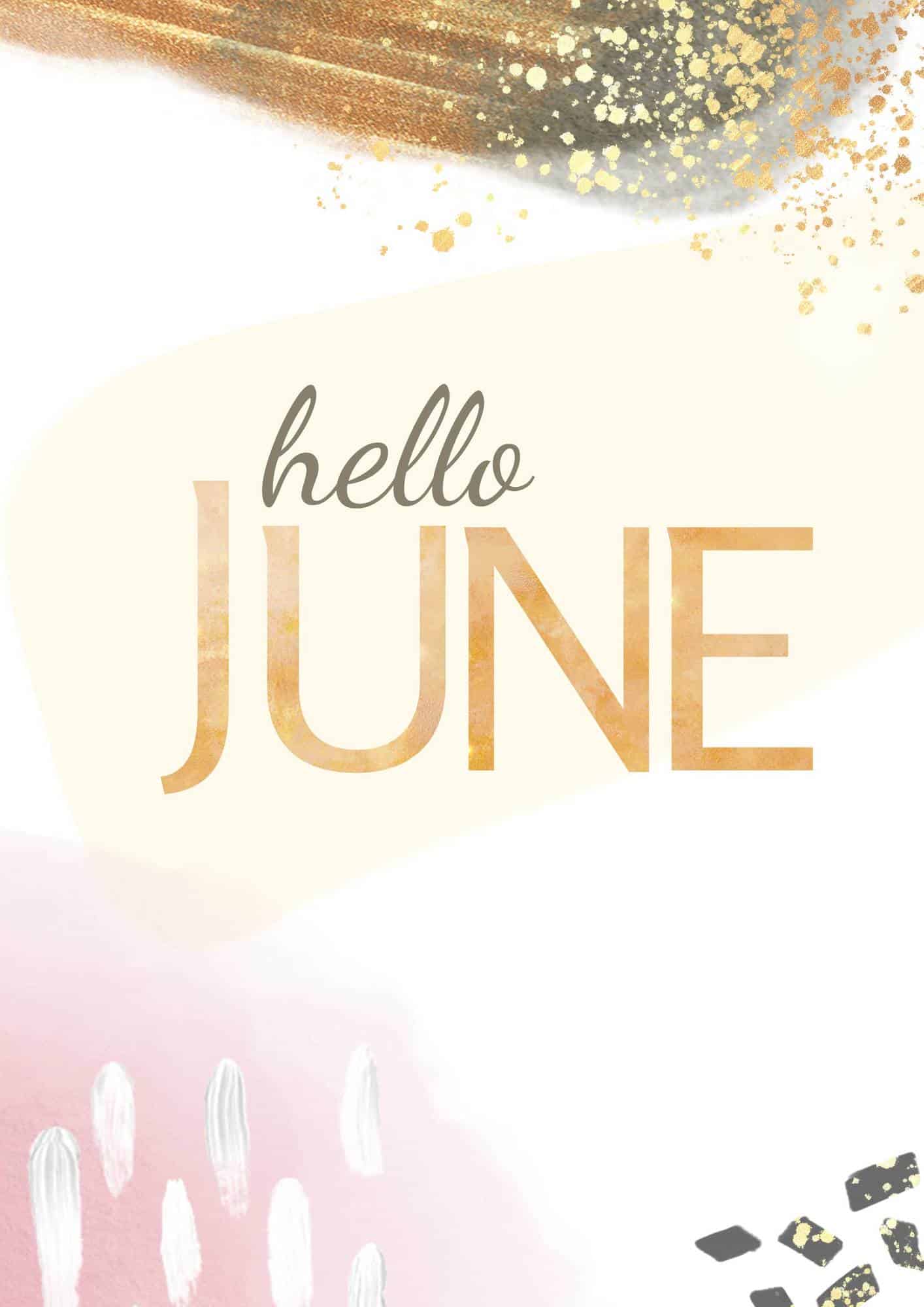 Download your free Hello June gold glitz cover page printable for a taste of summer in your BUJO!
