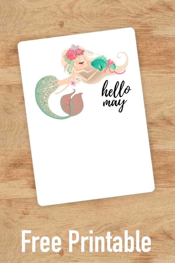 Say Hello May with this mermaid themed cover page