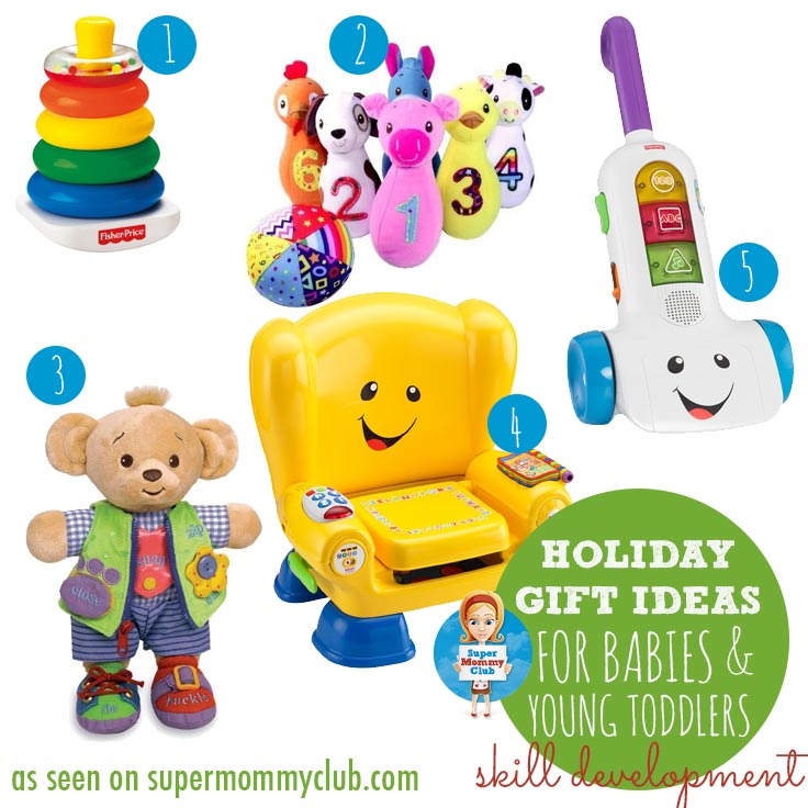 Toys that are great for developing fine motor and gross motor skills.