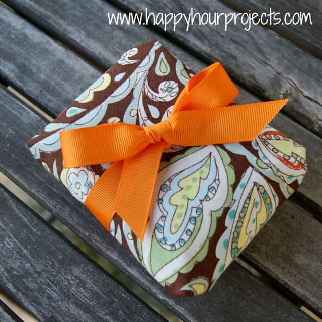 If you plan on baking bread to give your hostess as a thank you why not check out this great tutorial for making a fabric wrap that will keep the bread fresh.