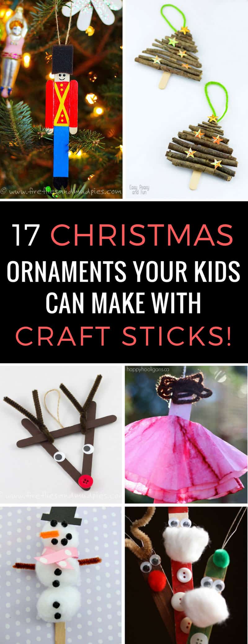 Popsicle Christmas ornaments have to be the easiest craft projects for kids to make in the Holidays and these are all so adorable I need to go to the Dollar Tree to get more craft sticks!