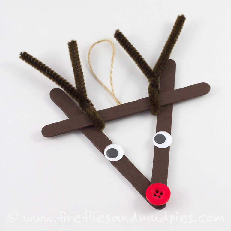 Craft Stick Reindeer Ornaments