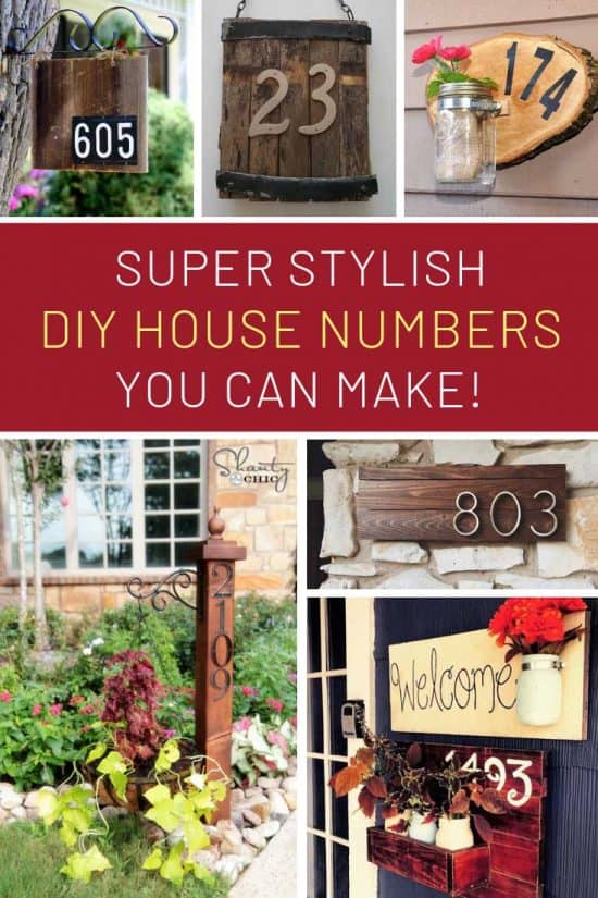 26 Gorgeous DIY House Number Signs You Need To See   Homemade House Numbers 550x825 